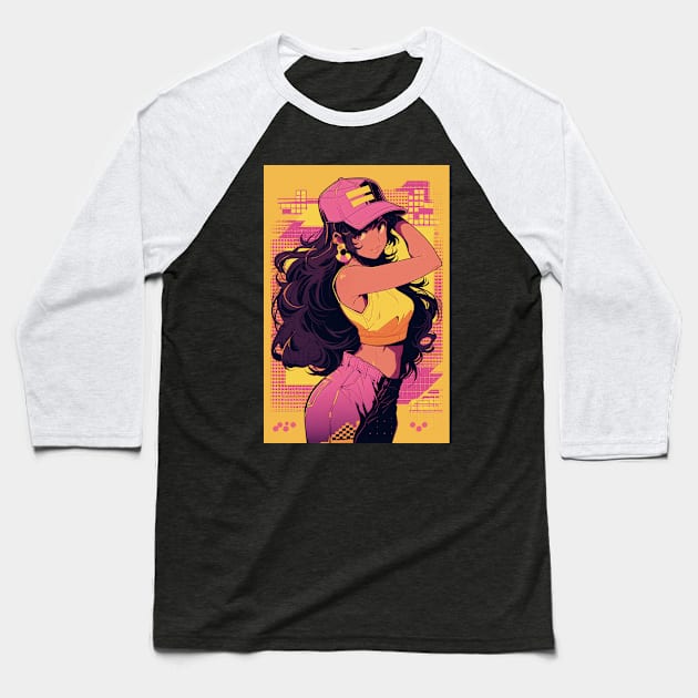 Boogie Girl # 3 Baseball T-Shirt by Neon Dream